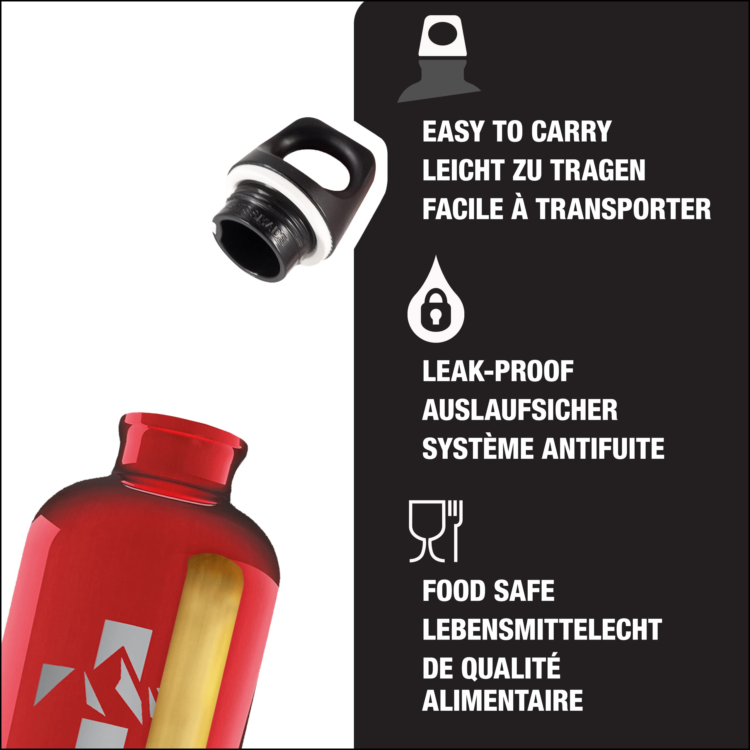 Sigg - Aluminum Water Bottle - Traveller Red & White - Swiss Design - With Screw Cap - Leakproof - Lightweight - Bpa Free, 34 Oz